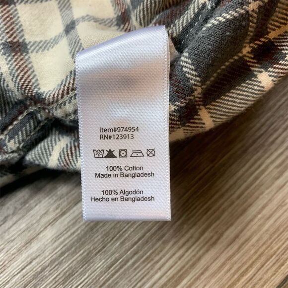 Jachs Men's Gray Plaid Flannel Button-Up Shirt Size L Long Sleeve - Picture 3 of 8